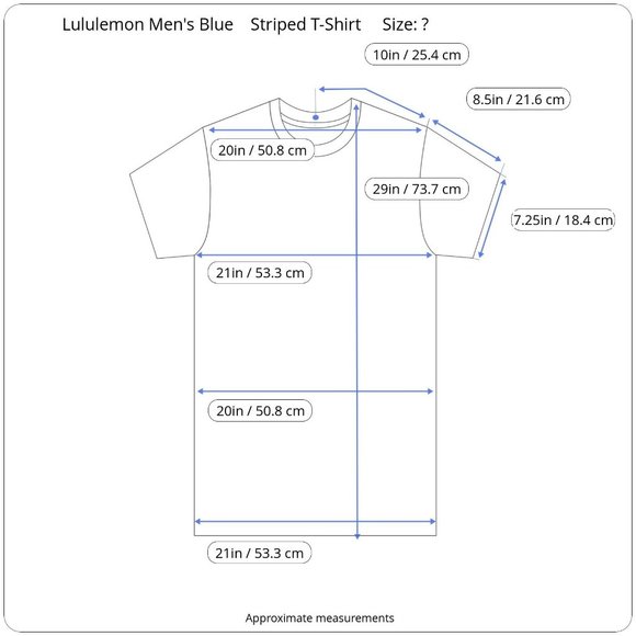 Lululemon Basic Short Sleeve Striped Tee Shirt L Blue Lightweight Workout Yoga - Picture 6 of 7